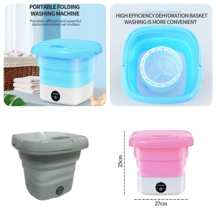 Mini Washing Machine - 2 in 1 Portable Washing Machine with Dryer - Premium Quality Foldable Washing Machine Mini - Mini Washing Machine for Kids Clothes - Small Washing Machine for Travel, Home & Baby Accessories - Home Appliances